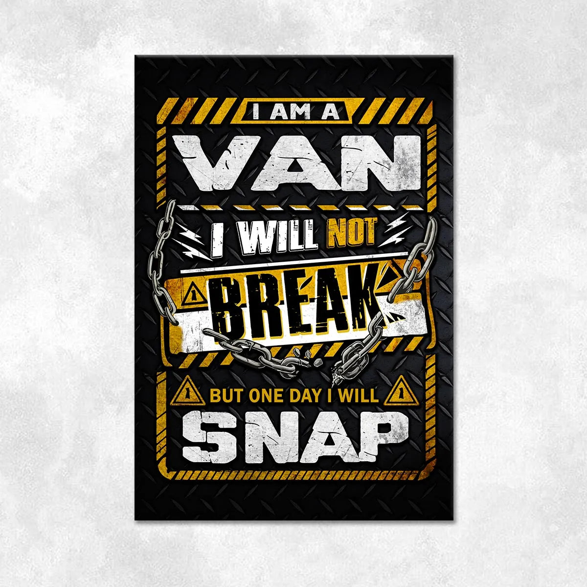 VAN Motivational Rug – Black & Yellow Quote Carpet for Living Room 13K1-AR1