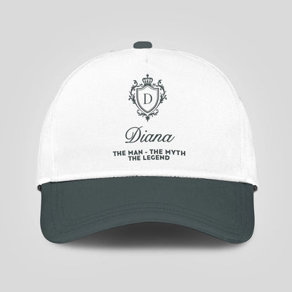 The Man The Myth The Legend Elegant Gray And White Cap DIANA 13K1 C170PF