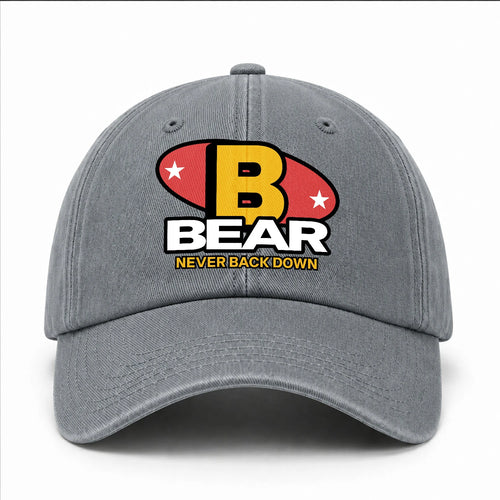Never Back Down With Your Name And Initial Letter Washed Cap BEAR 13K1 C82PF