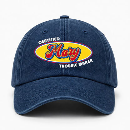 Certified Your Name Trouble Maker Washed Cap MARY 13K1 C73PF