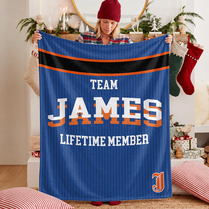Team Your Name Lifetime Member Basketball Fleece Blanket JAMES 13K1 BK47