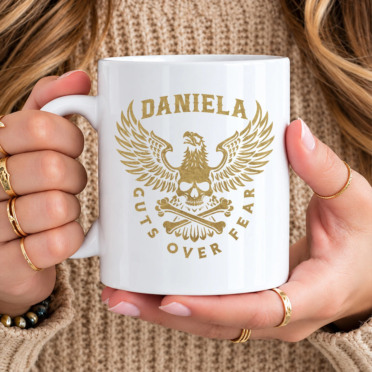 Guts Over Fear Eagle And Skull Mug DANIELA 13K1 MG28