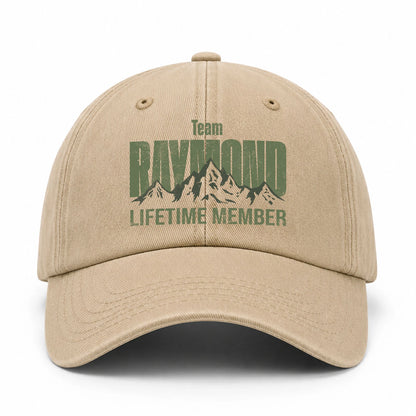 Team Your Name Lifetime Member Mountain Cap RAYMOND 13K1 C58PF