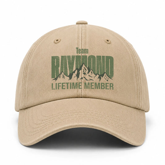 Team Your Name Lifetime Member Mountain Cap RAYMOND 13K1 C58PF