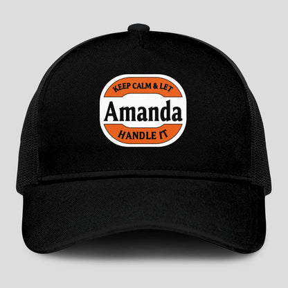Keep Calm & Let Your Name Handle It Black Mesh Cap AMANDA 13K1 C199PF