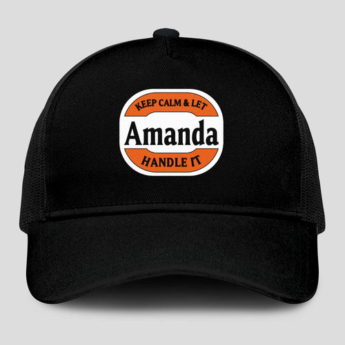 Keep Calm & Let Your Name Handle It Black Mesh Cap AMANDA 13K1 C199PF