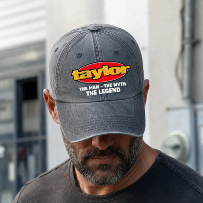 The Man The Myth The Legend Vintage Logo Washed Cap TAYLOR 13K1 C162PF