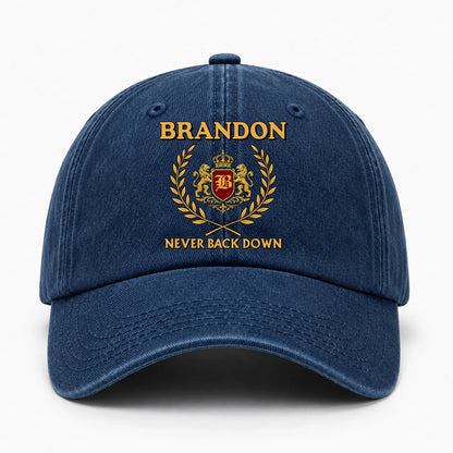 Never Back Down Royal Blue Denim Cap BRANDON 13K1 C60PF