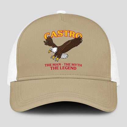 The Man The Myth The Legend Eagle Khaki Mesh Cap CASTRO 13K1 C210PF