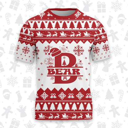 BEAR Personalized Christmas T-Shirt Pajama Set - Holiday Gift Outfit 13K1-CR2