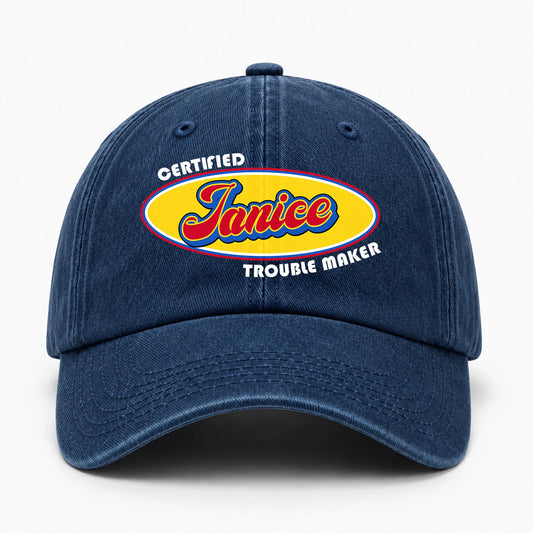 Certified Your Name Trouble Maker Washed Cap JANICE 13K1 C73PF