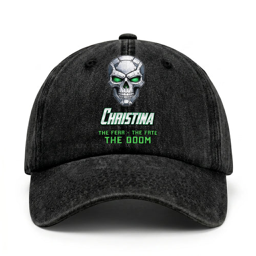 The Fear The Fate The Doom Skull Washed Cap CHRISTINA 13K1 C99PF