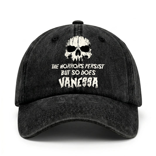 The Horrors Persist But So Does Your Name Cool Skull Washed Cap VANESSA 13K1 C134PF