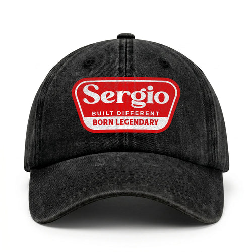 Built Different Born Legendary Red Logo Washed Cap SERGIO 13K1 C63PF
