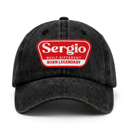Built Different Born Legendary Red Logo Washed Cap SERGIO 13K1 C63PF
