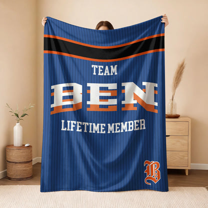 Team Your Name Lifetime Member Basketball Fleece Blanket BEN 13K1 BK47