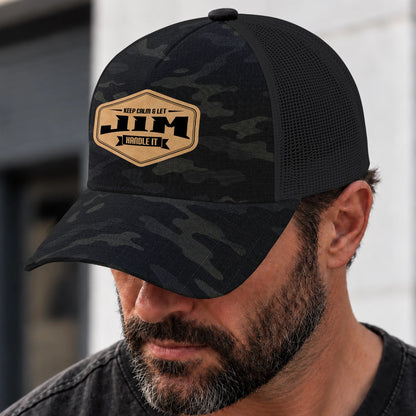Keep Calm & Let Your Name Handle It Dark Camo Mesh Cap JIM 13K1 C195PF