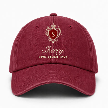 Live Laugh Love Elegant Burgundy Washed Cap SHERRY 13K1 C89PF