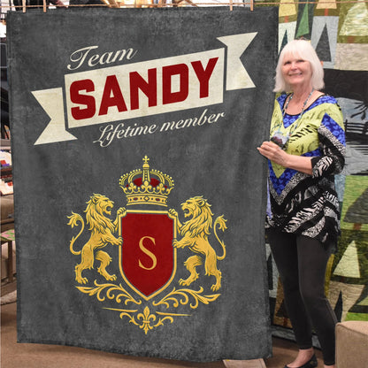 Team Your Name Lifetime Member Charcoal Blanket SANDY 13K1 BK20