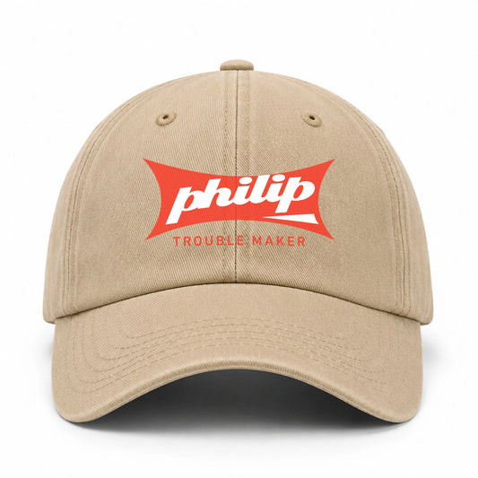 Trouble Maker Red Logo Washed Cap PHILIP 13K1 C78PF
