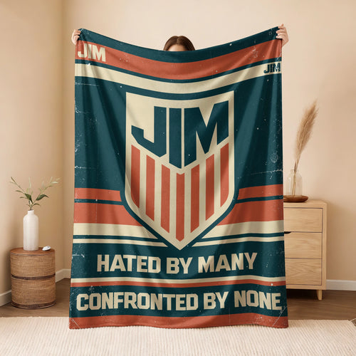 Hated By Many Confronted By None Retro Fleece Blanket JIM 13K1 BK58
