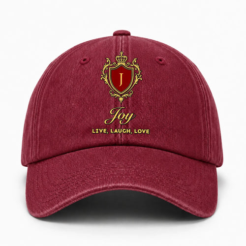 Live Laugh Love Luxury Burgundy Washed Cap JOY 13K1 C119PF