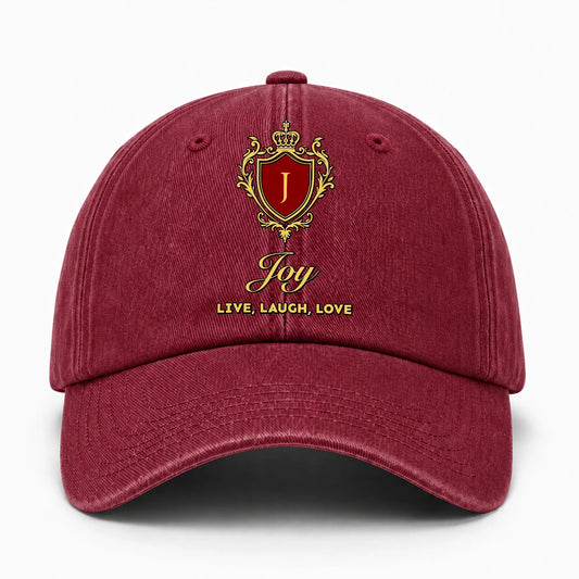 Live Laugh Love Luxury Burgundy Washed Cap JOY 13K1 C119PF