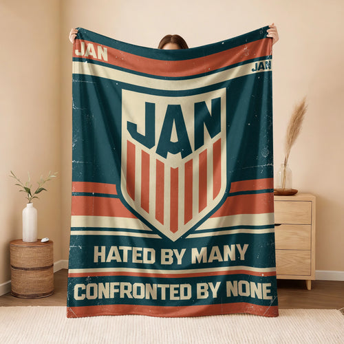 Hated By Many Confronted By None Retro Fleece Blanket JAN 13K1 BK58