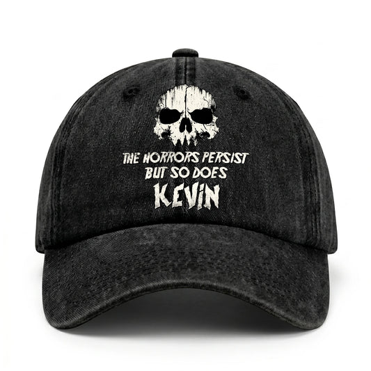 The Horrors Persist But So Does Your Name Cool Skull Washed Cap KEVIN 13K1 C134PF