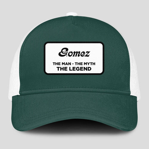 The Man The Myth The Legend Green And White Mesh Cap GOMEZ 13K1 C198PF