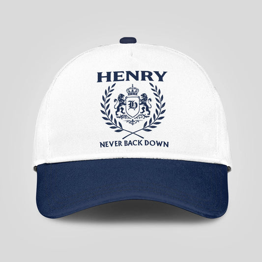 Never Back Down Blue And White Cap HENRY 13K1 C59PF