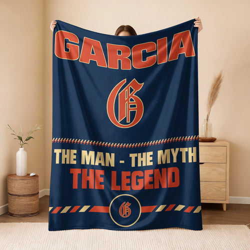 The Man The Myth The Legend Retro Fleece Blanket GARCIA 13K1 BK53