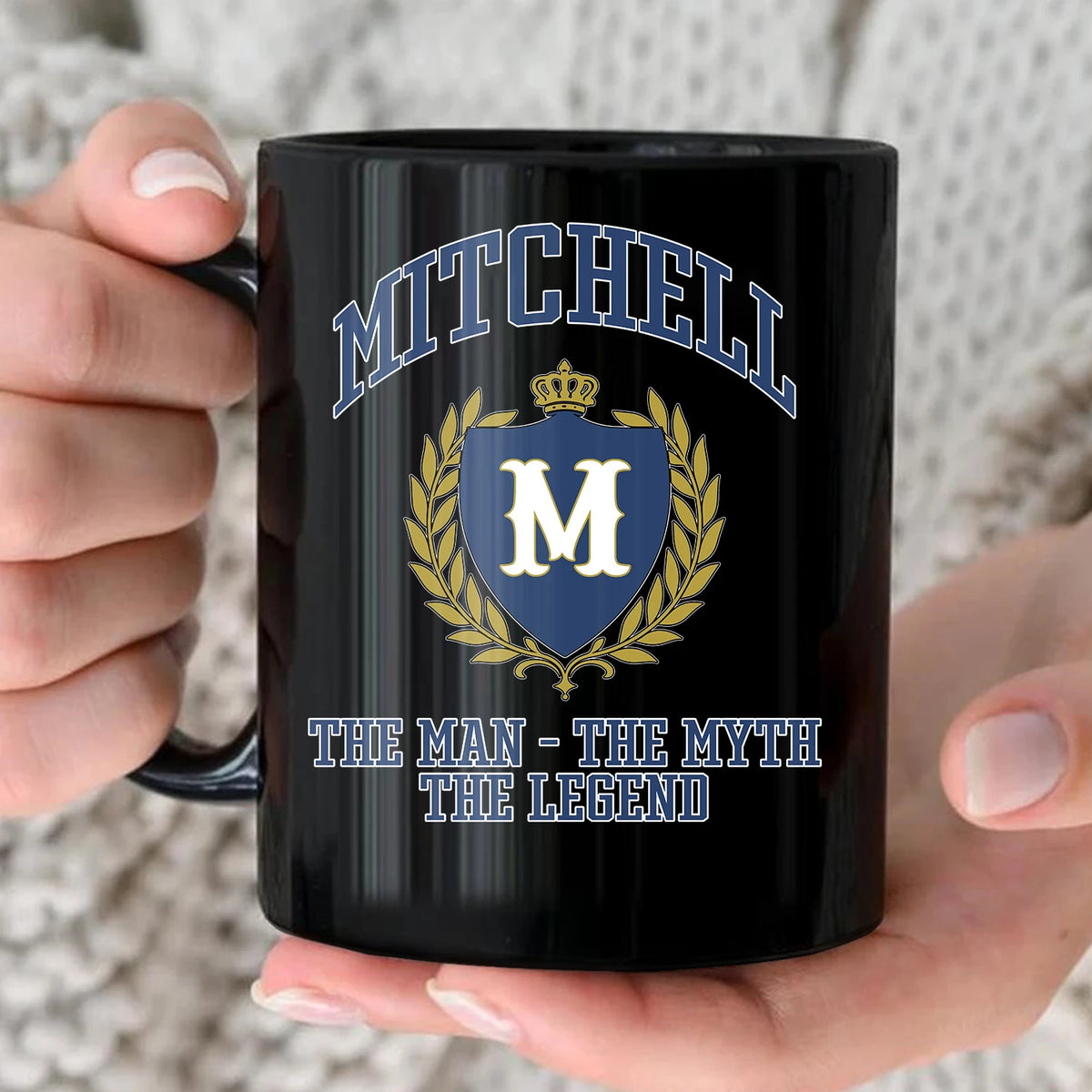 The Man The Myth The Legend Blue And Yellow Logo Mug MITCHELL 13K1 MG24
