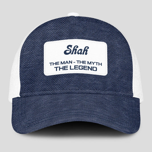The Man The Myth The Legend Blue Denim Mesh Cap SHAH 13K1 C194PF
