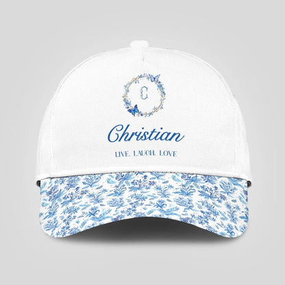 Live Laugh Love Blue Flowers Cap CHRISTIAN 13K1 C50PF