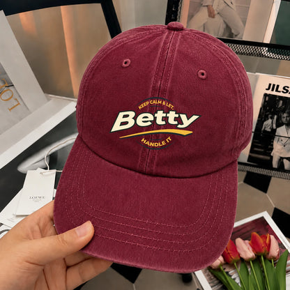 Keep Calm & Let Your Name Handle It Burgundy Washed Cap BETTY 13K1 C105PF