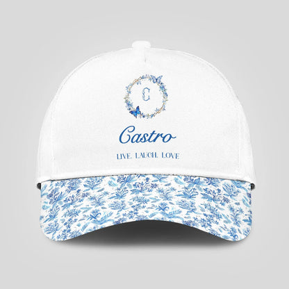 Live Laugh Love Blue Flowers Cap CASTRO 13K1 C50PF