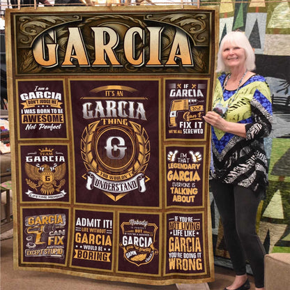 GARCIA Personalized Blanket | Custom Name Cozy Throw Gift 13K1-BK4
