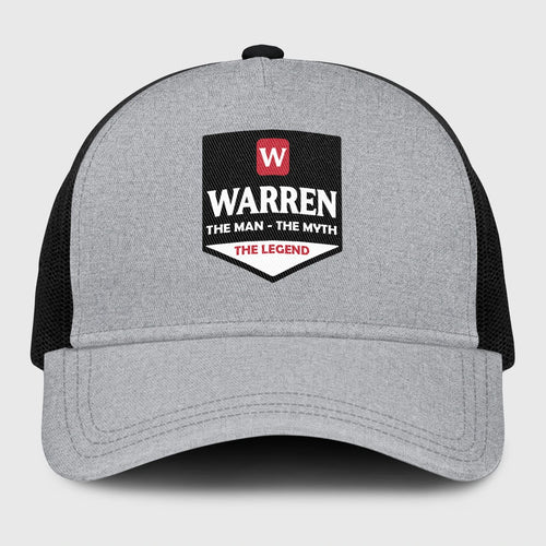 The Man The Myth The Legend Gray Mesh Cap WARREN 13K1 C189PF