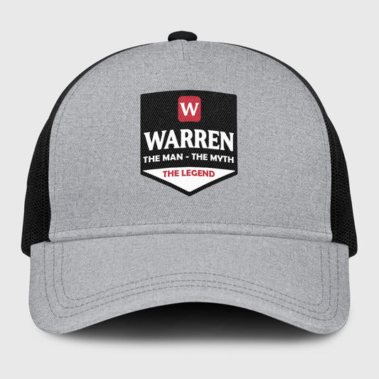 The Man The Myth The Legend Gray Mesh Cap WARREN 13K1 C189PF