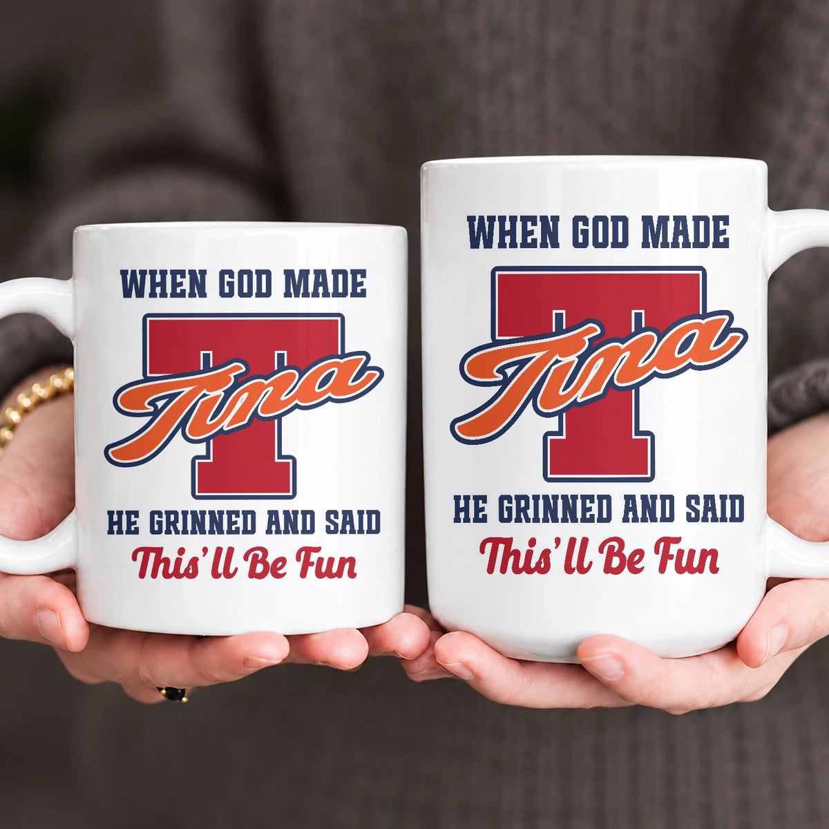 When God Made Your Name Personalized Baseball Mug TINA 13K1 MG07