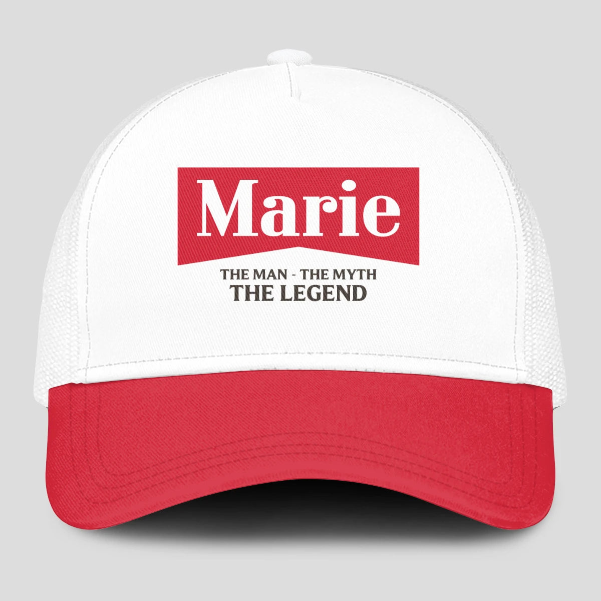 The Man The Myth The Legend Red And White Mesh Cap MARIE 13K1 C197PF