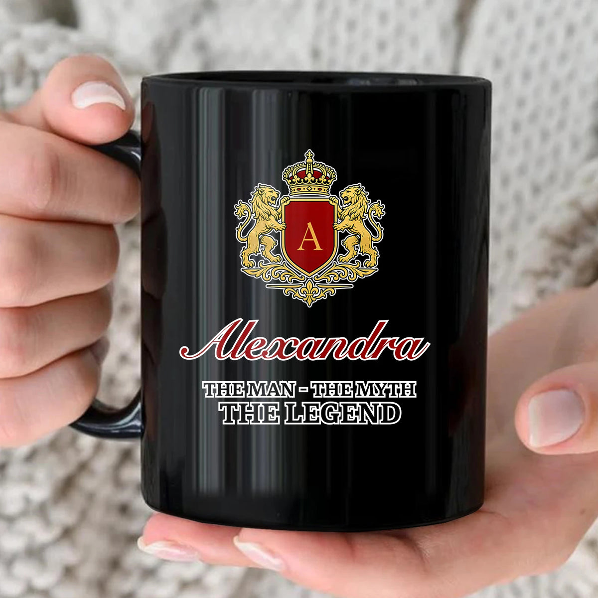 The Man The Myth The Legend Gold Royal Logo Mug ALEXANDRA 13K1 MG03