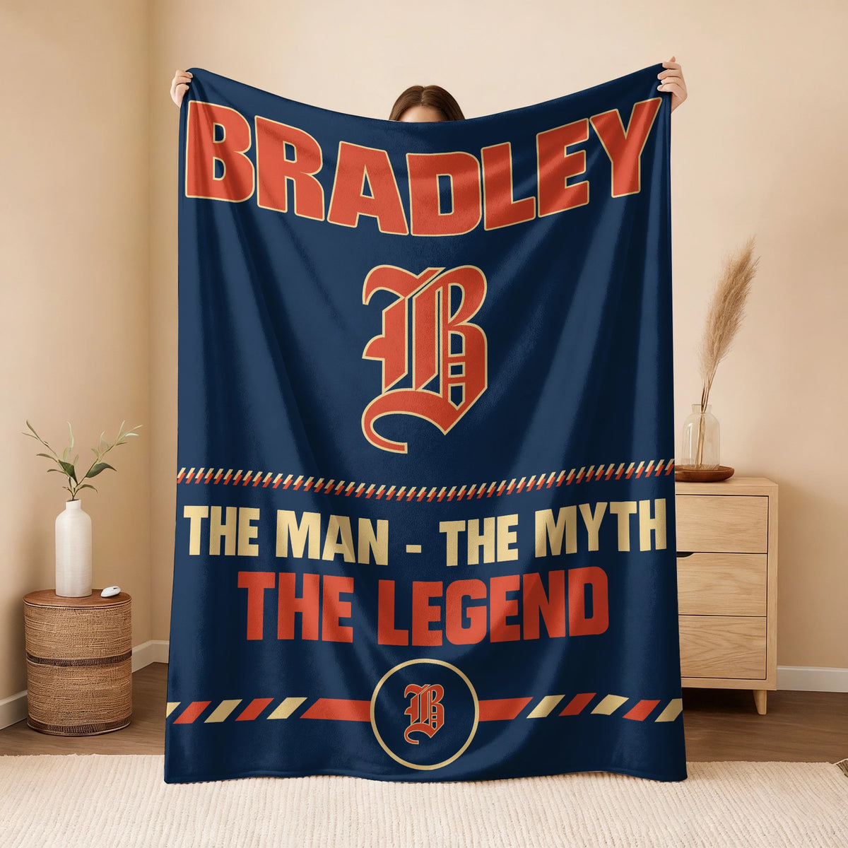 The Man The Myth The Legend Retro Fleece Blanket BRADLEY 13K1 BK53