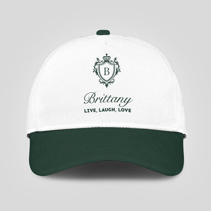 Live Laugh Love Elegant Blue And White Cap BRITTANY 13K1 C90PF