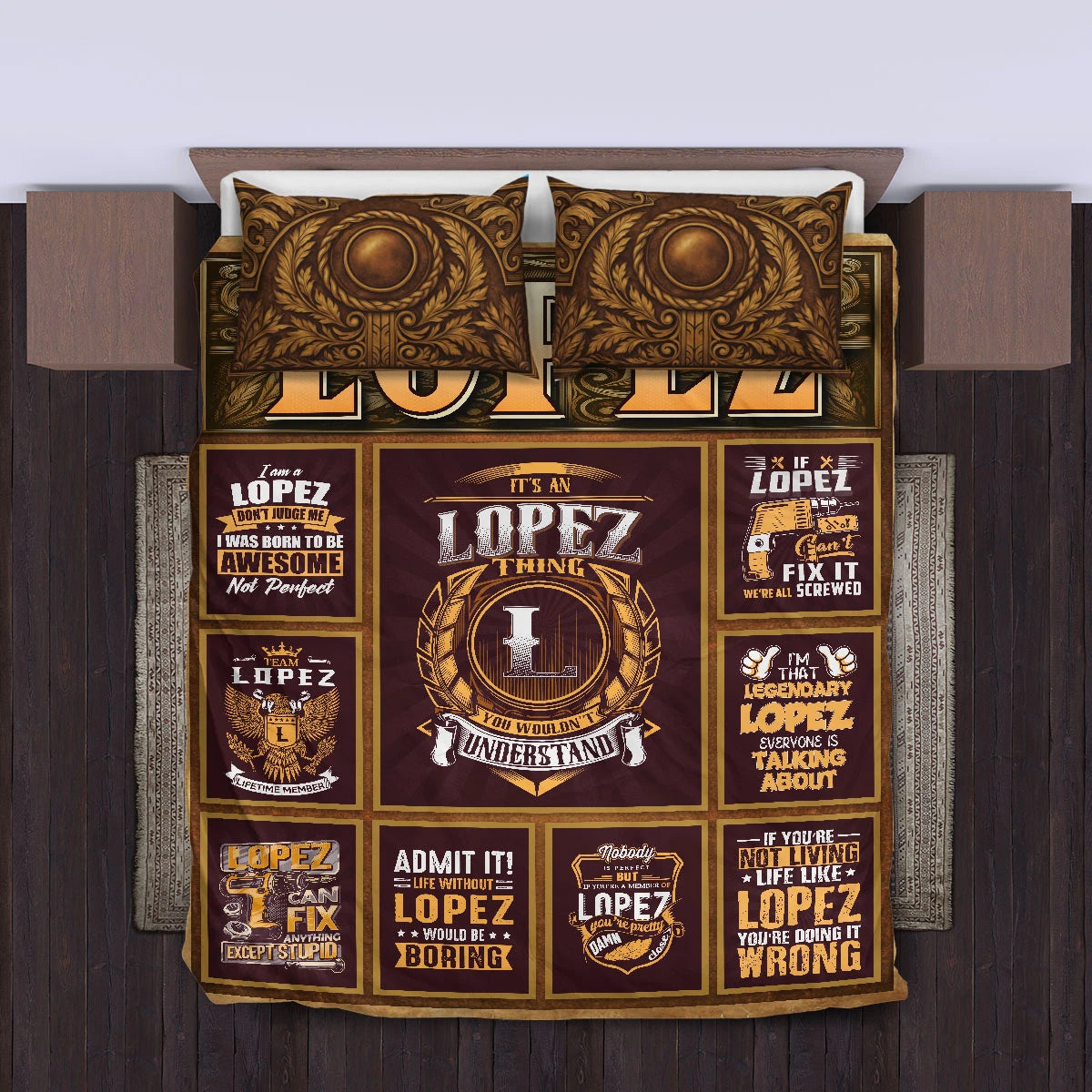 LOPEZ Limited Edition Personalized Bedding Set 13K1-BS3