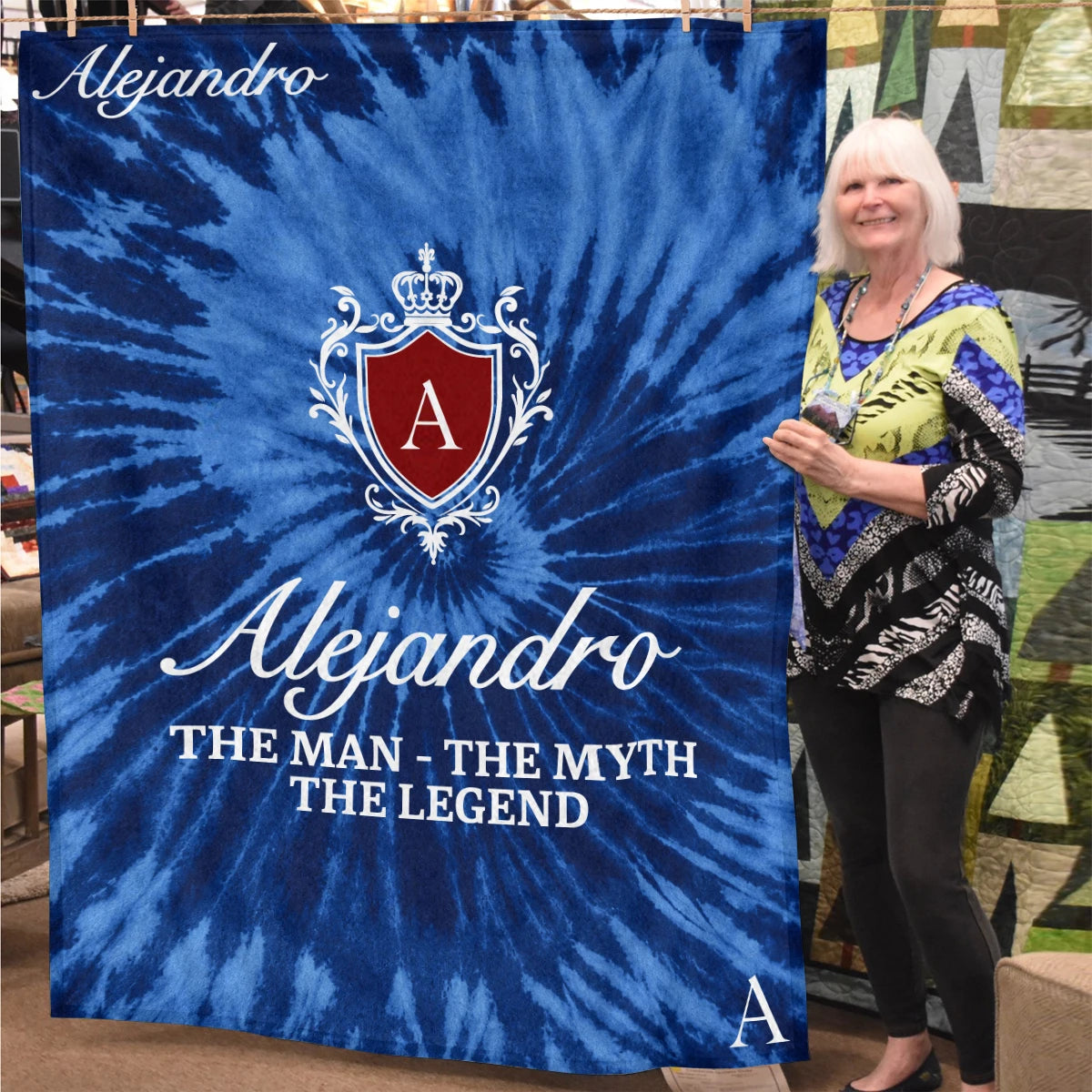 The Man The Myth The Legend Blue Waves Fleece Blanket ALEJANDRO 13K1 BK11