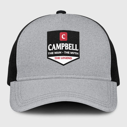 The Man The Myth The Legend Gray Mesh Cap CAMPBELL 13K1 C189PF