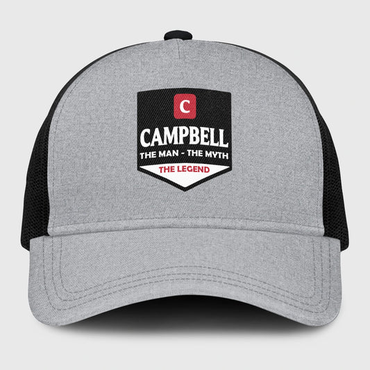 The Man The Myth The Legend Gray Mesh Cap CAMPBELL 13K1 C189PF