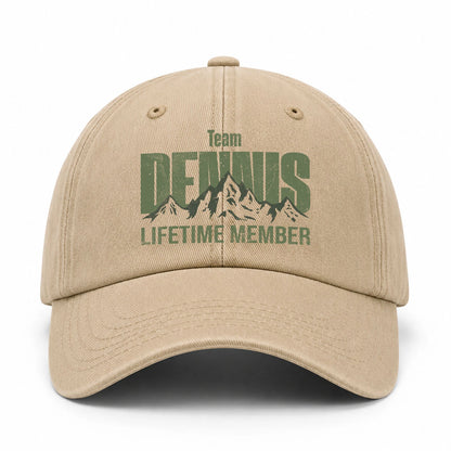 Team Your Name Lifetime Member Mountain Cap DENNIS 13K1 C58PF